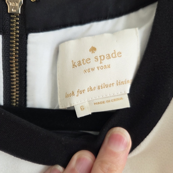 Kate Spade Maysie Color Block Tank Shift Dress In Blue Black White Size 6 - Picture 3 of 8